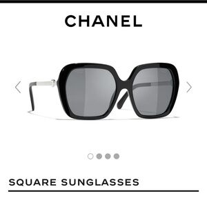 Chanel Oversized Square Sunglasses with Heart and logo on the sides